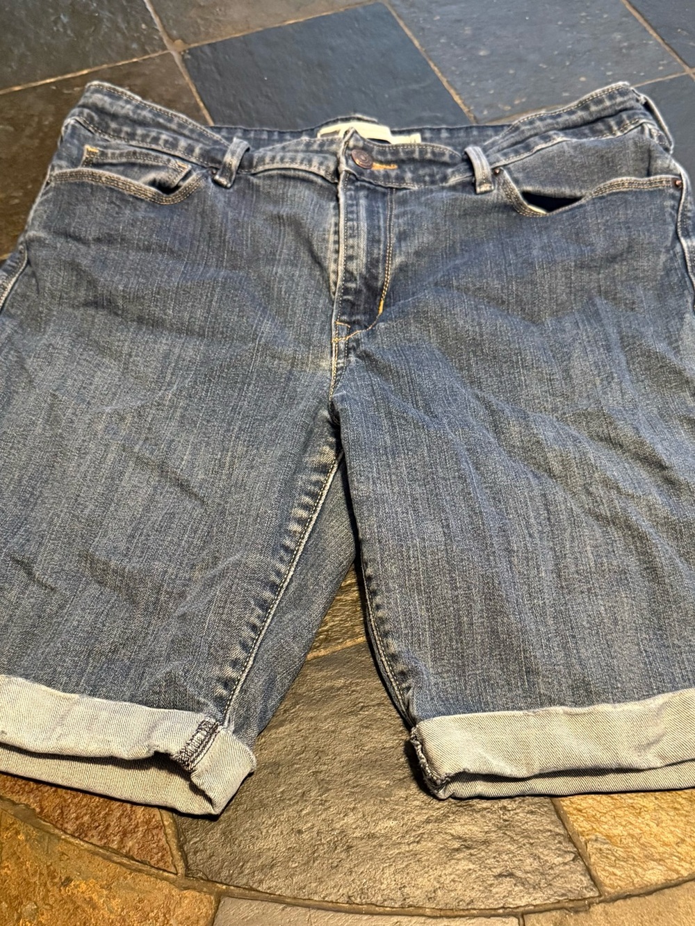 Levi's Women's Blue Denim Roll-Cuff Shorts